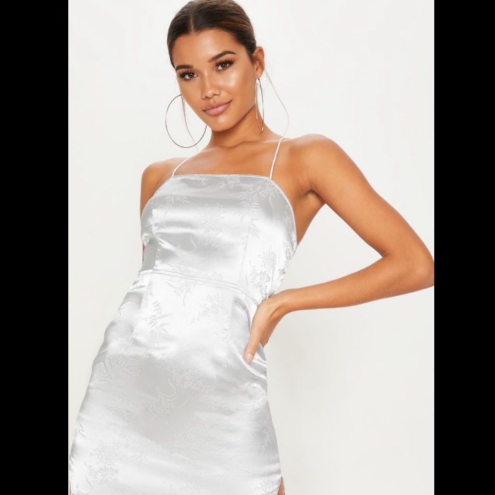 Pretty little things Silver Satin Oriental dress